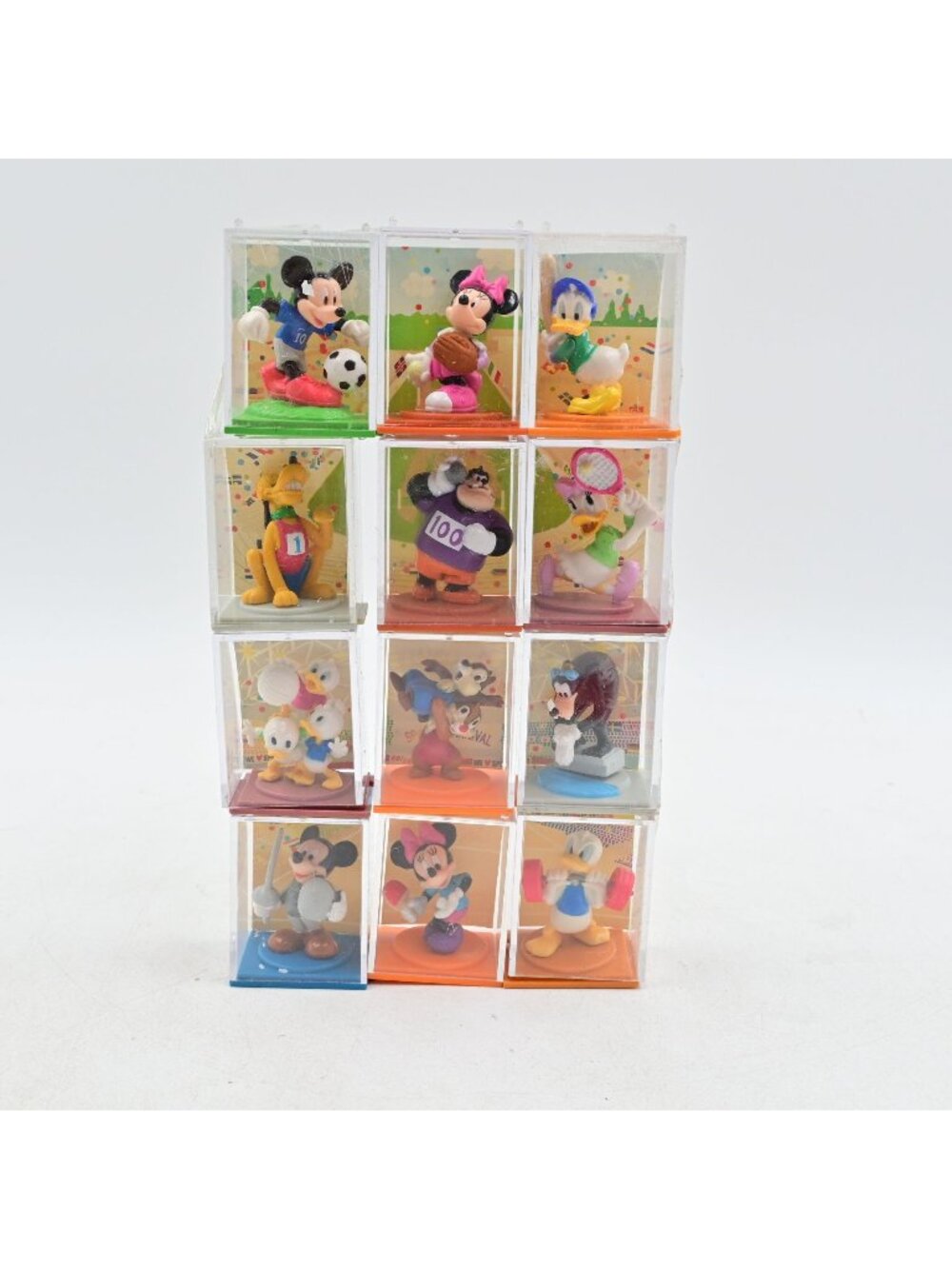 Disney Sports Mini Figures Lot of 12 Vintage Lawson Limited Japan Case Set